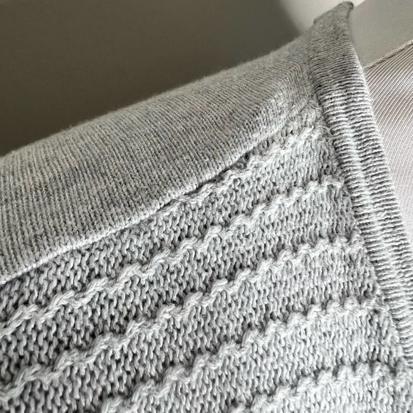 Tahari Cardigan XS Gray Cotton & Cashmere Open Front Knit 3/4 Sleeve Sweater - Picture 3 of 6